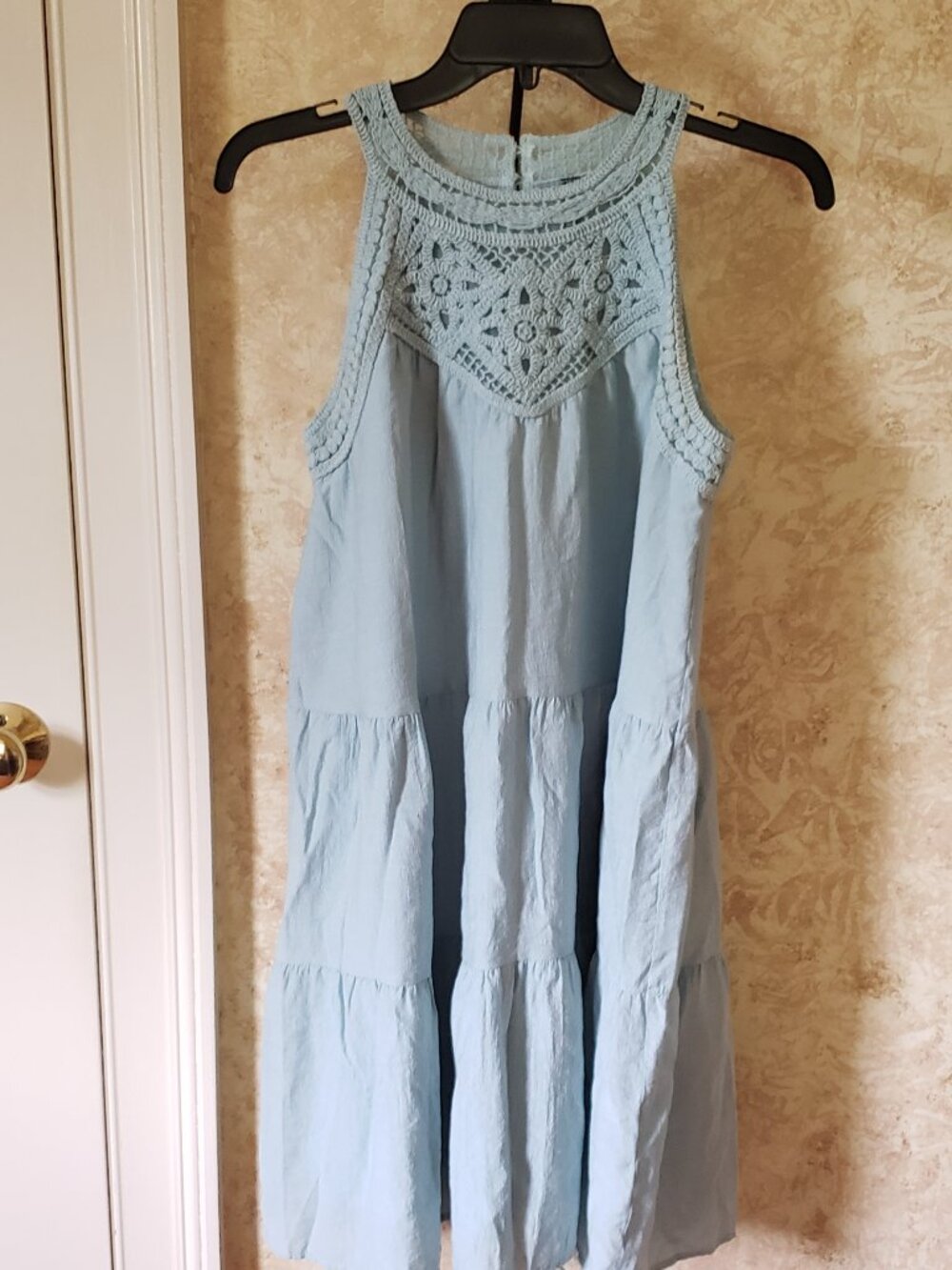 BTFBM mint green A-line tiered midi dress - Picture 2 of 10